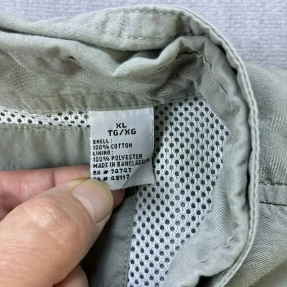 World Wide Sportsman Mens XL Fishing Shirt Light Green Short Sleeve Button Up - Picture 4 of 6